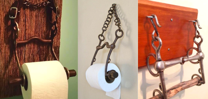 Un porte papier toilette avec un mors Un porte papier toilette avec un mors