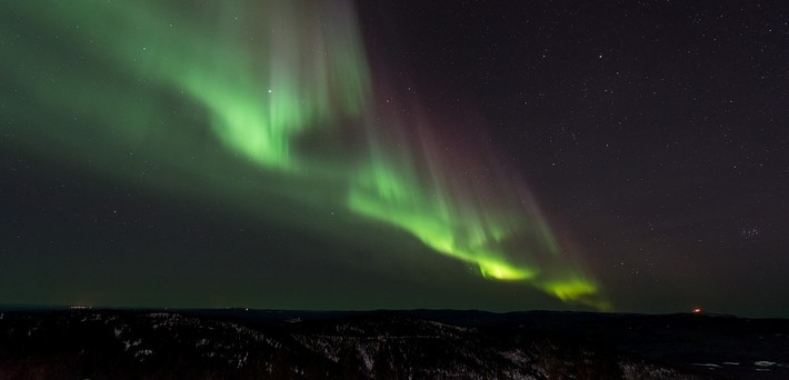 Les aurores boréales en Suède 