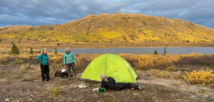 Bivouac en pleine nature avec les chevaux dans le Yukon