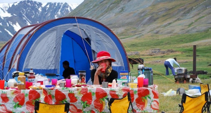 Campement bivouac en Mongolie