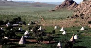 Camp de tipis en Mongolie