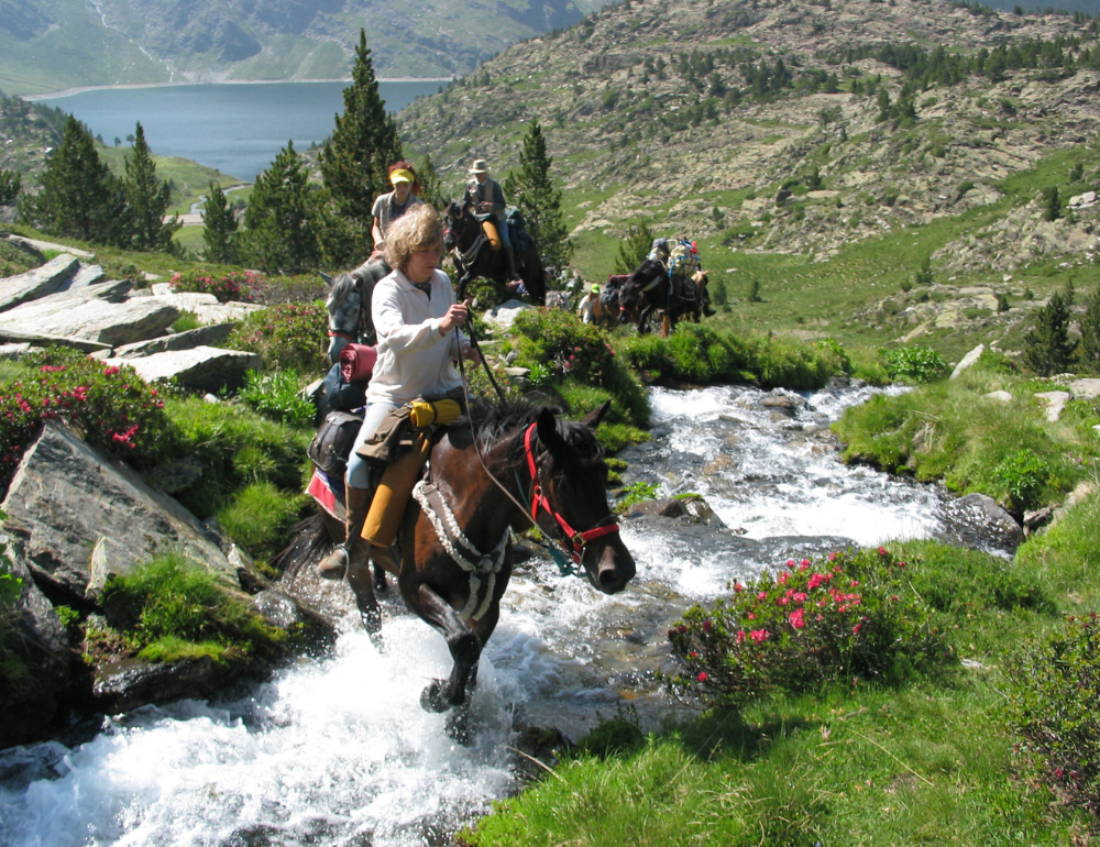 Randonnée à cheval - le long des torrents Pyrénéens  