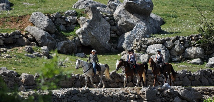 Randonnée à cheval dans les montagnes du sud de l