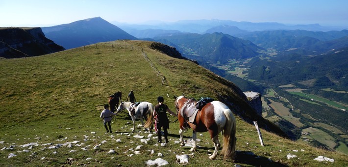 Randonnée à cheval à travers les hauts plateaux du Vercors