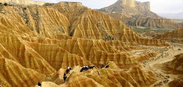 Randonnée équestre dans le désert des Bardenas