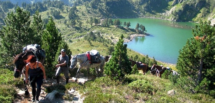Randonnée équestre dans les Pyrénées - Les lacs d